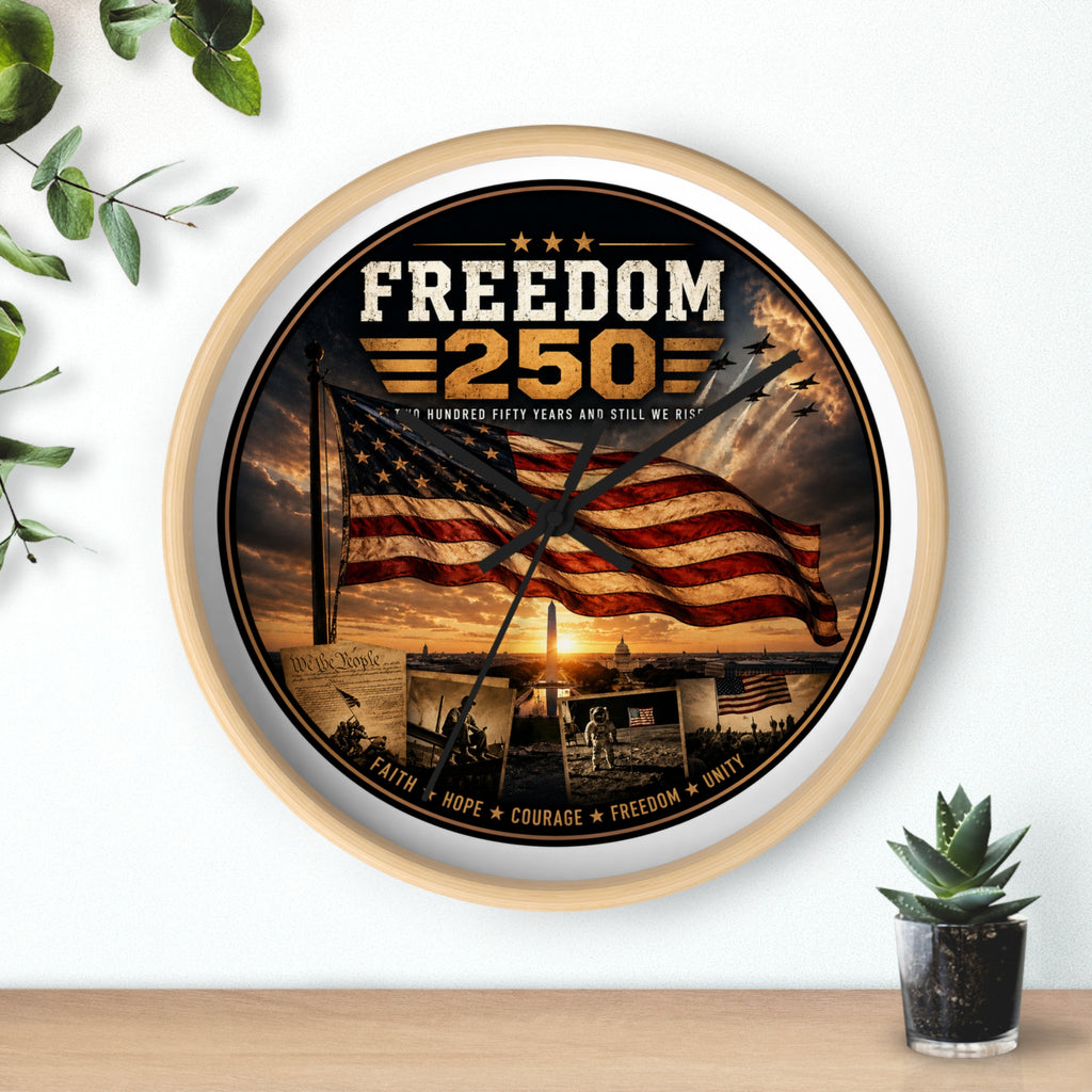 America 250th Anniversary Wall Clock — Patriotic Photo Commemorative Clock