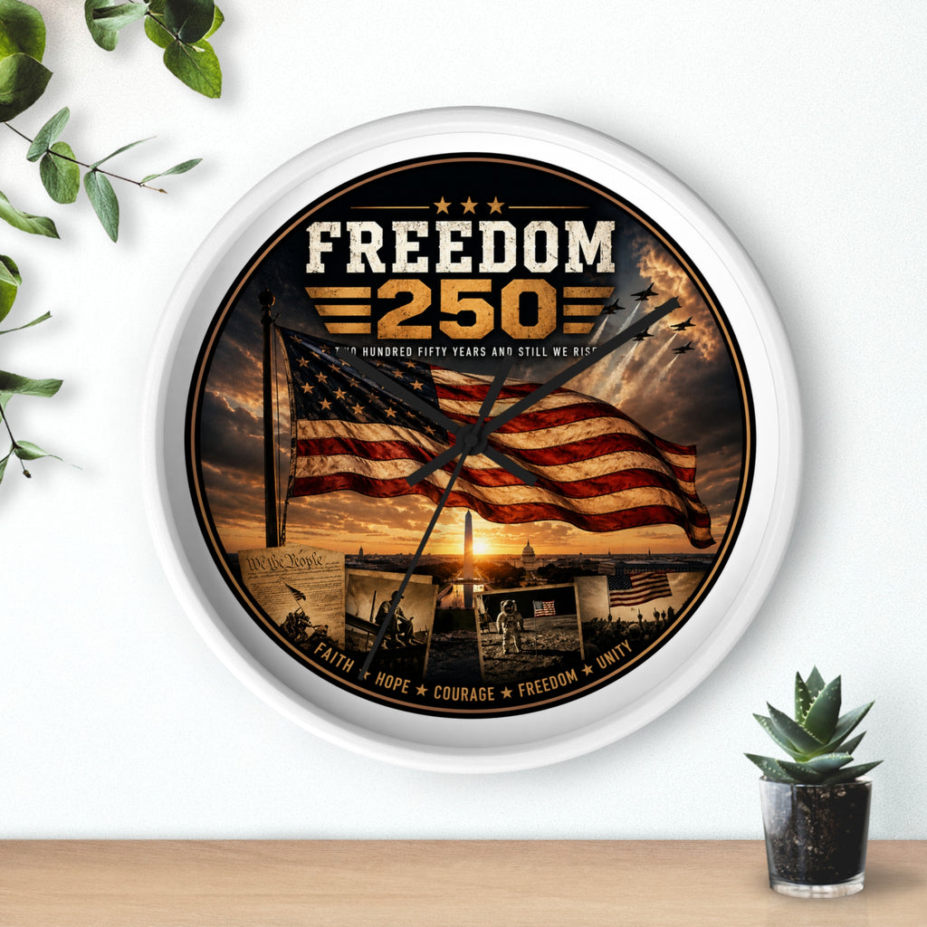 America 250th Anniversary Wall Clock — Patriotic Photo Commemorative Clock