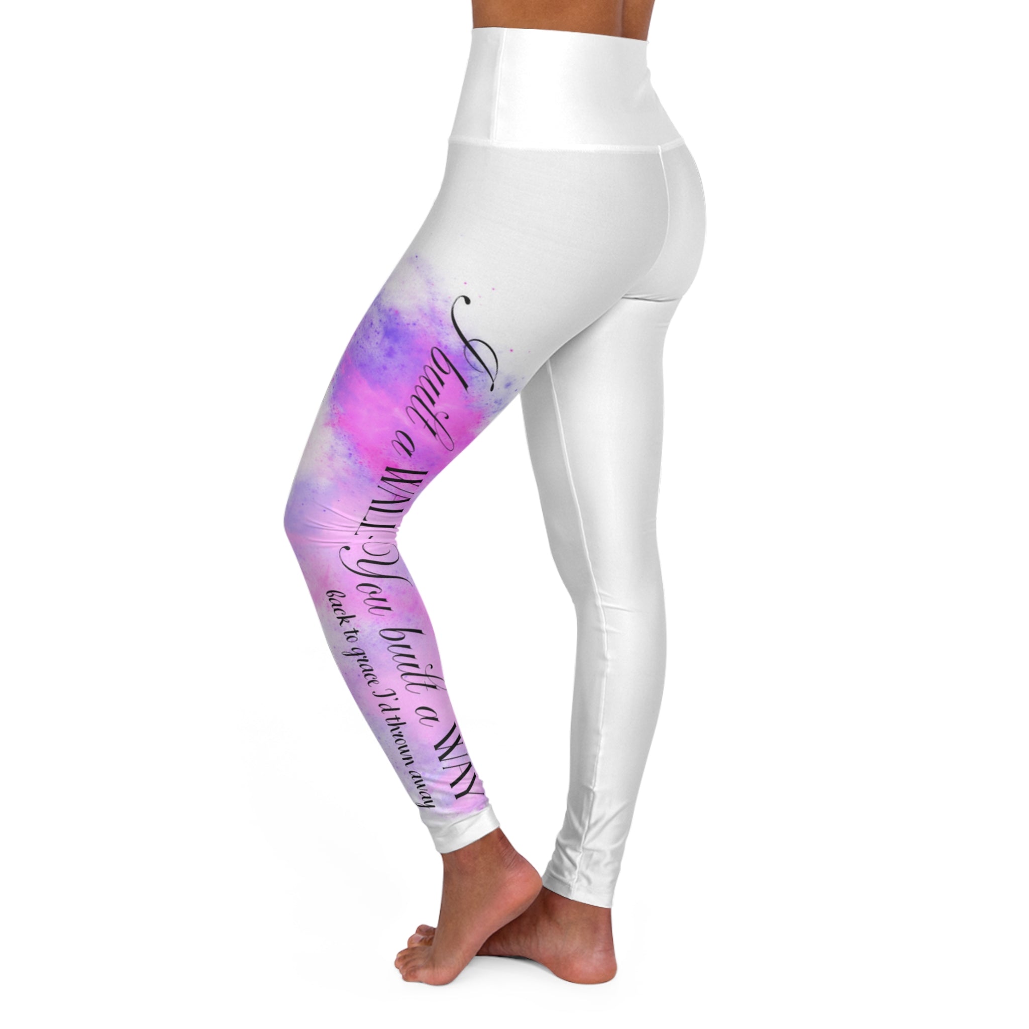 You Carried Me Lyric High-Waisted Yoga Leggings — Inspirational Workout Leggings
