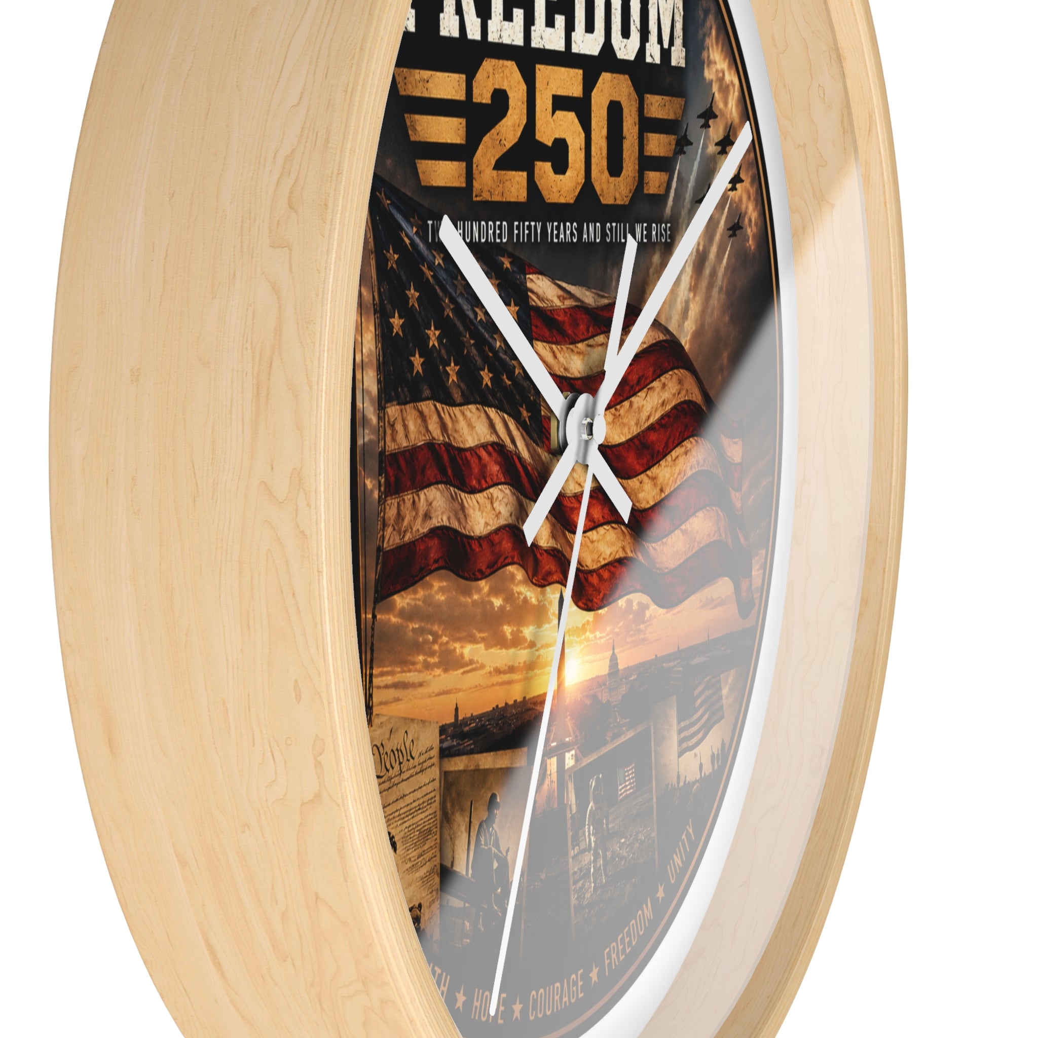 America 250th Anniversary Wall Clock — Patriotic Photo Commemorative Clock