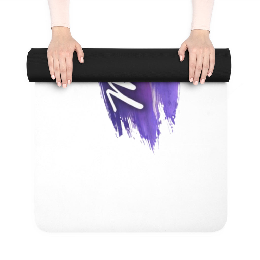 Rubber Yoga Mat — “Made Brand New - From Ground to Grace" Brushstroke Design