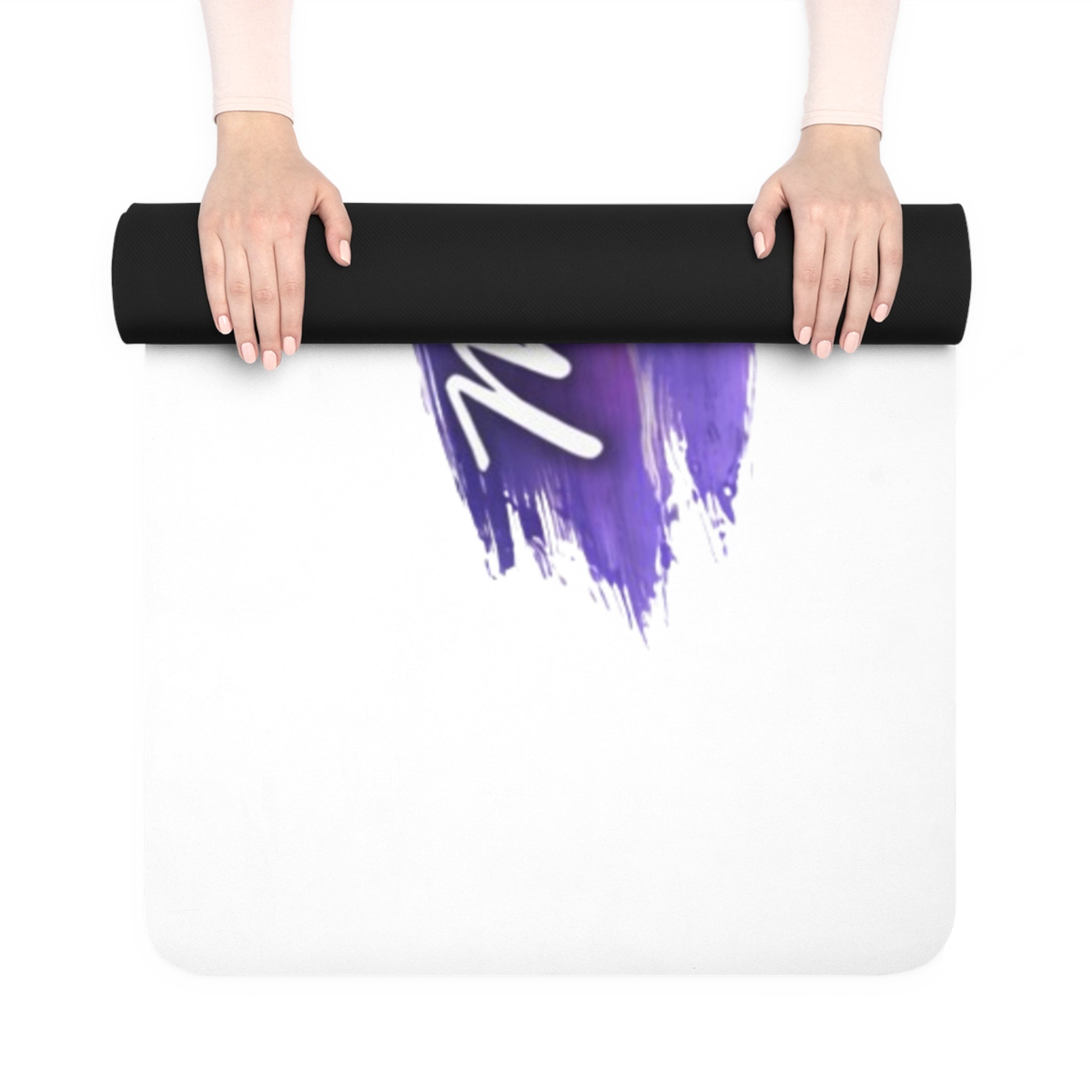 Rubber Yoga Mat — “Made Brand New - From Ground to Grace" Brushstroke Design