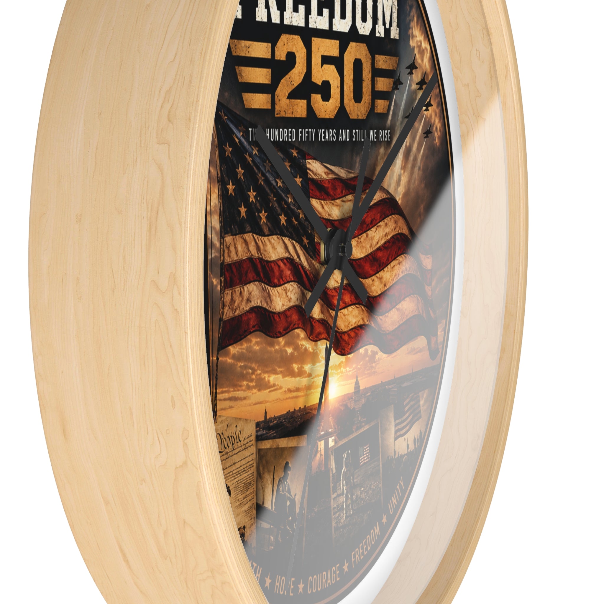 America 250th Anniversary Wall Clock — Patriotic Photo Commemorative Clock